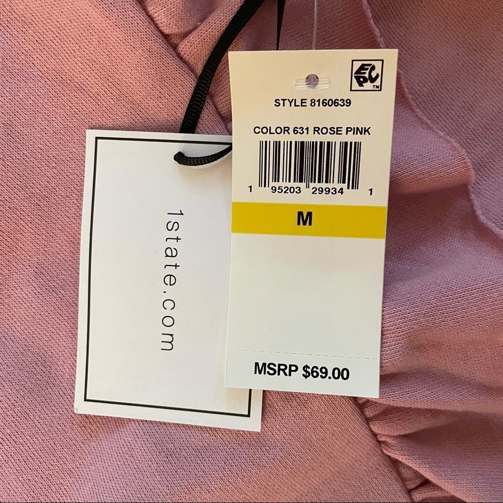 1.STATE Pink Loop Back Terry Top - Picture 4 of 6